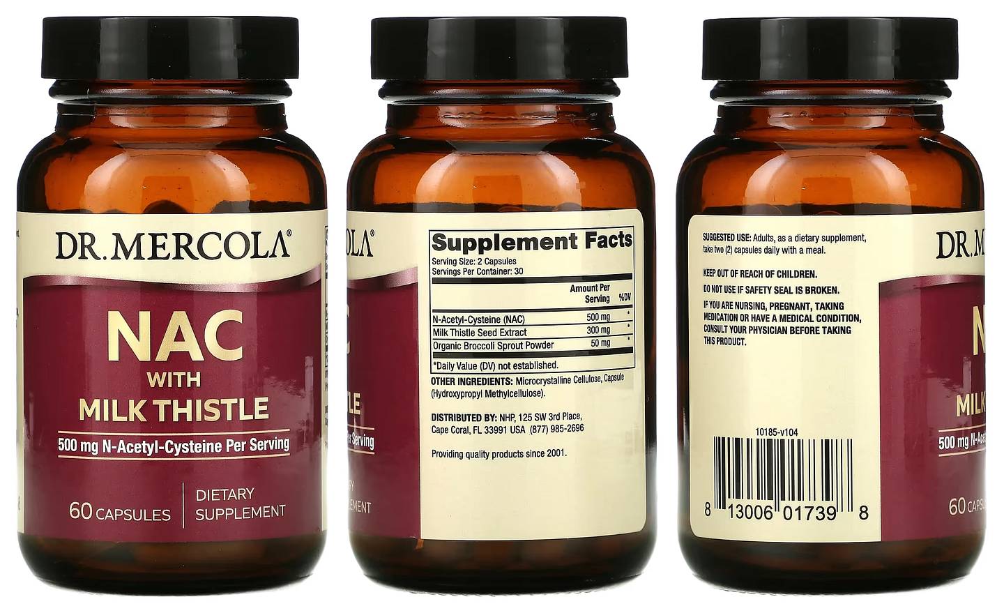 Dr. Mercola, NAC with Milk Thistle packaging