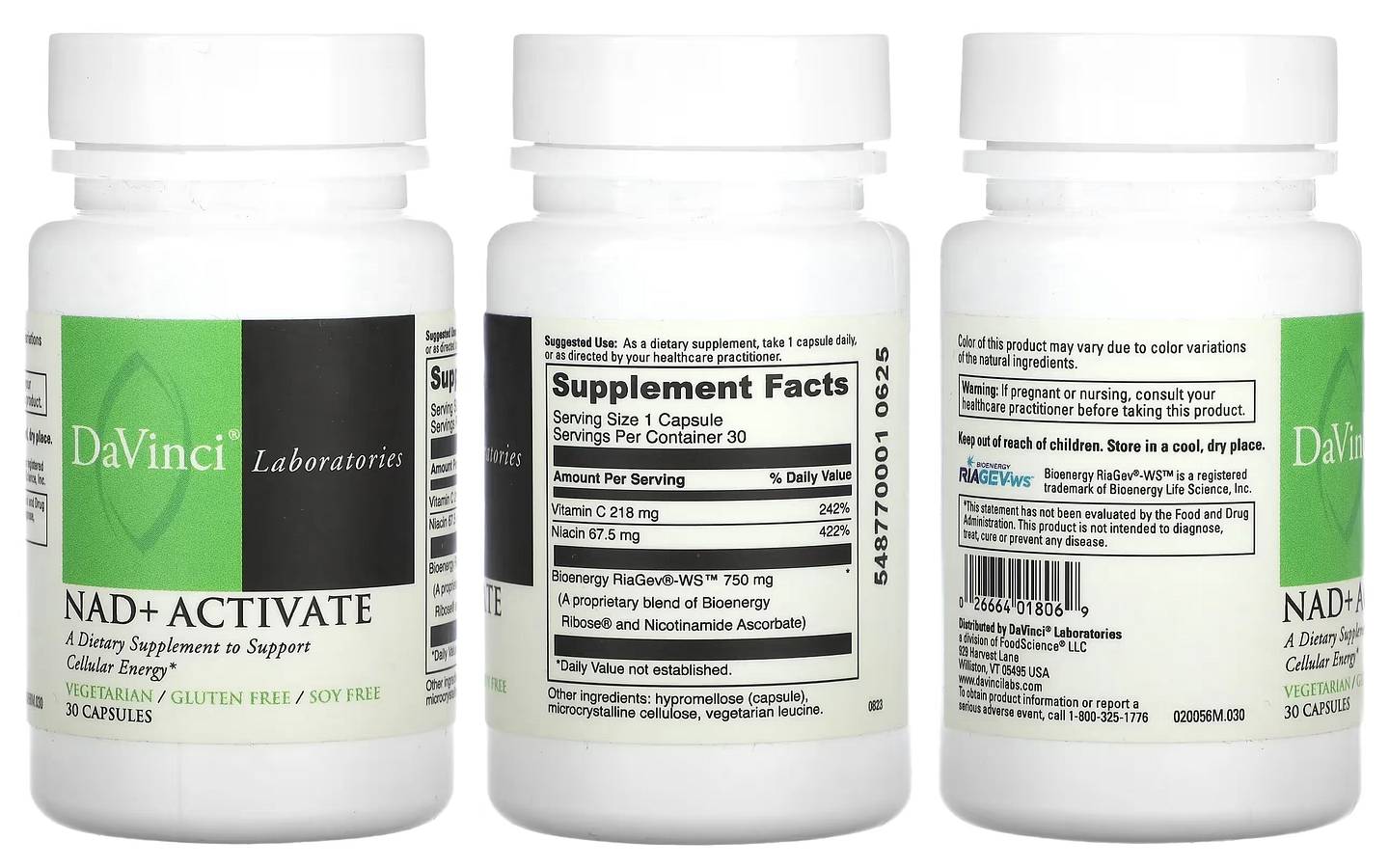 DaVinci Laboratories of Vermont, NAD+Activate packaging