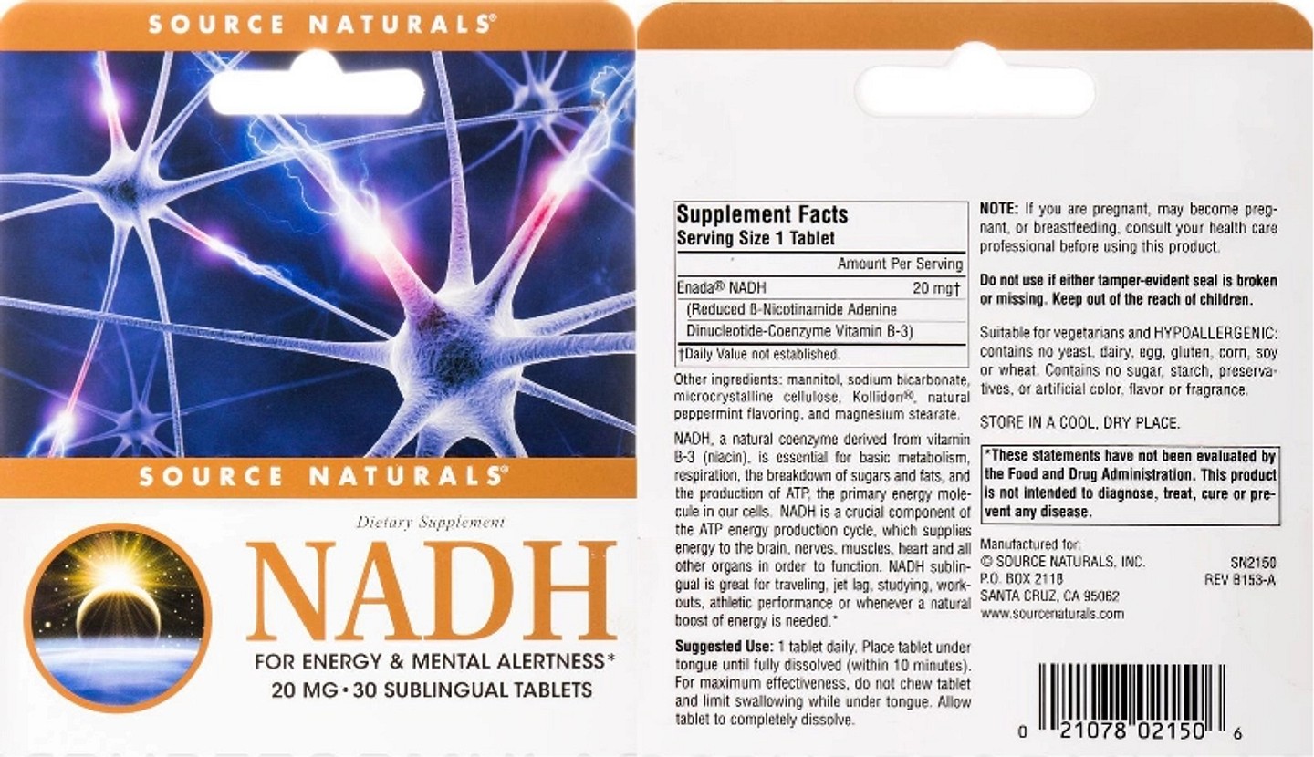 Source Naturals, NADH label