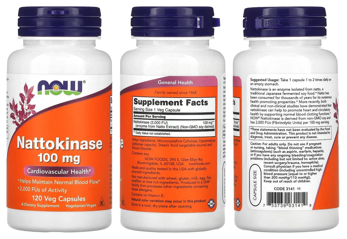 NOW Foods, Nattokinase packaging