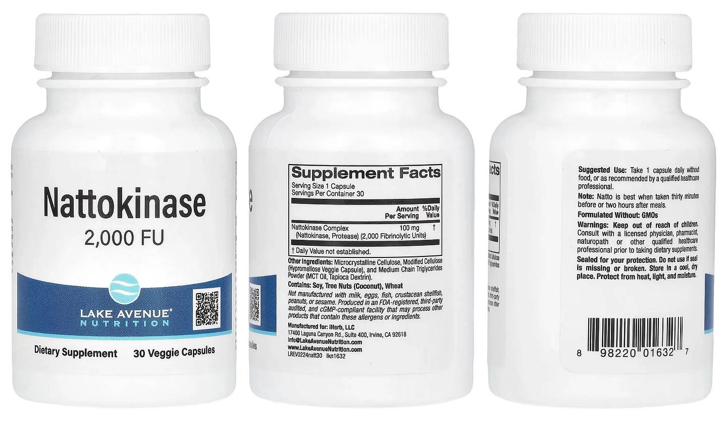 Lake Avenue Nutrition, Nattokinase packaging