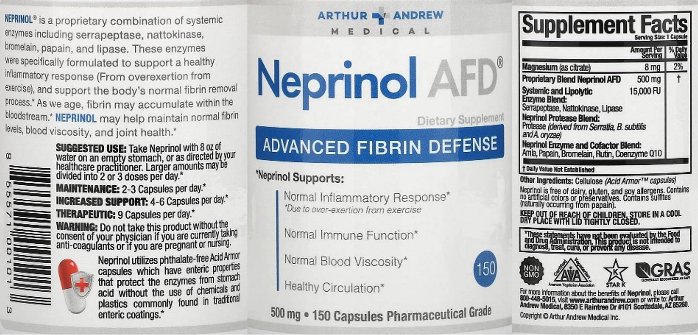 Arthur Andrew Medical, Neprinol AFD label