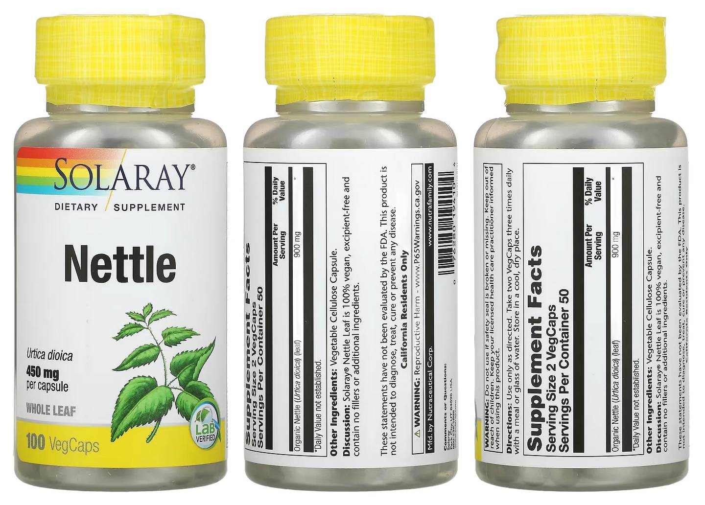 Solaray, Nettle packaging