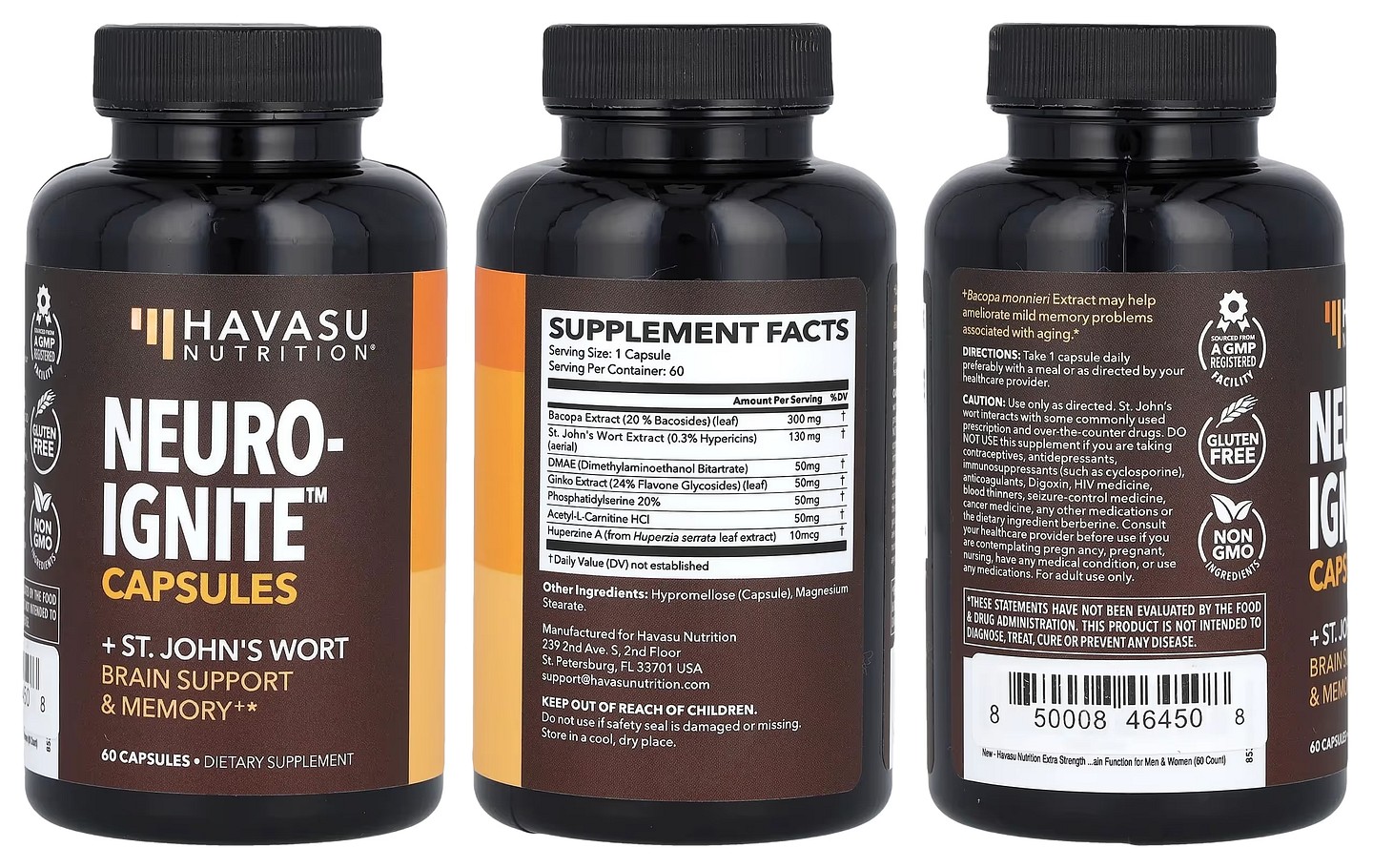 Havasu Nutrition, Neuro-Ignite + St. John's Wort packaging