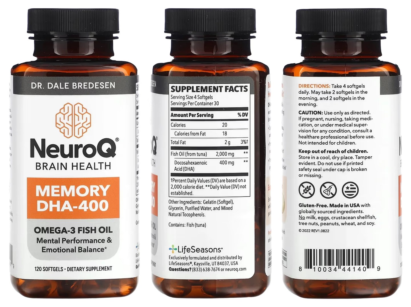 LifeSeasons, NeuroQ Brain Health packaging
