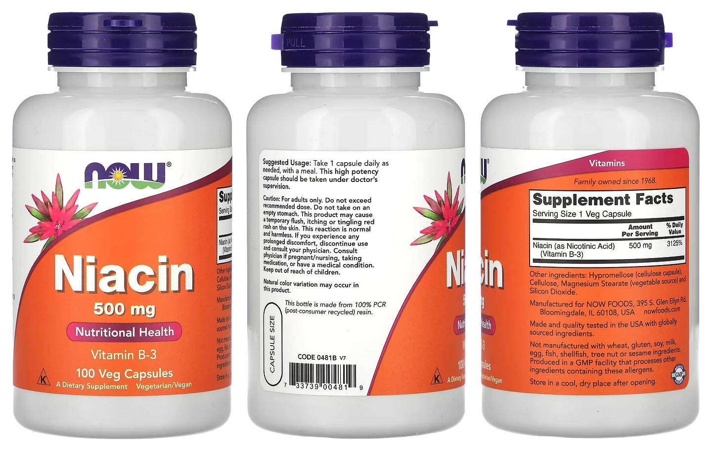 NOW Foods, Niacin packaging