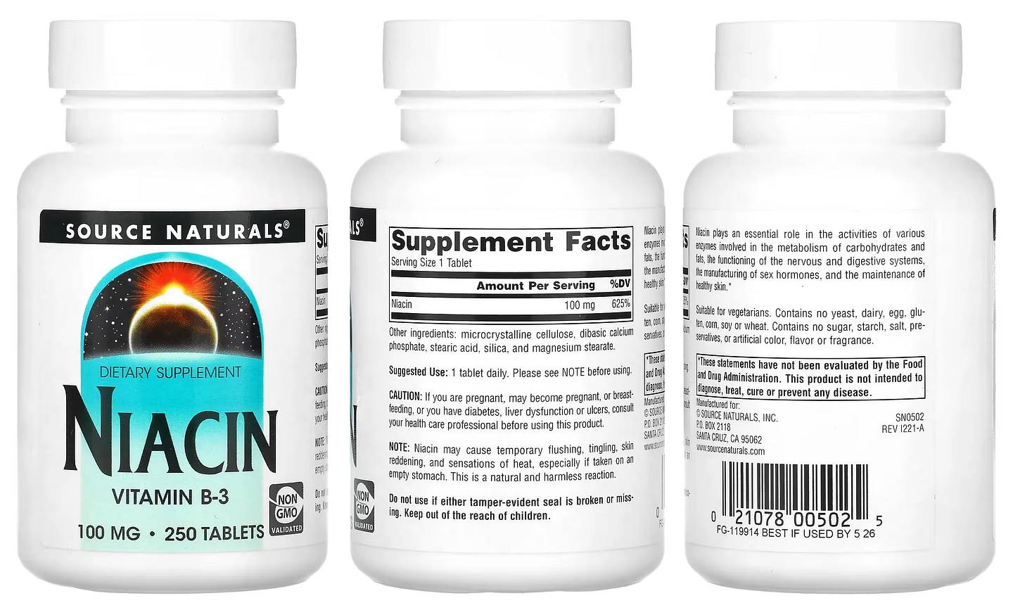 Source Naturals, Niacin packaging