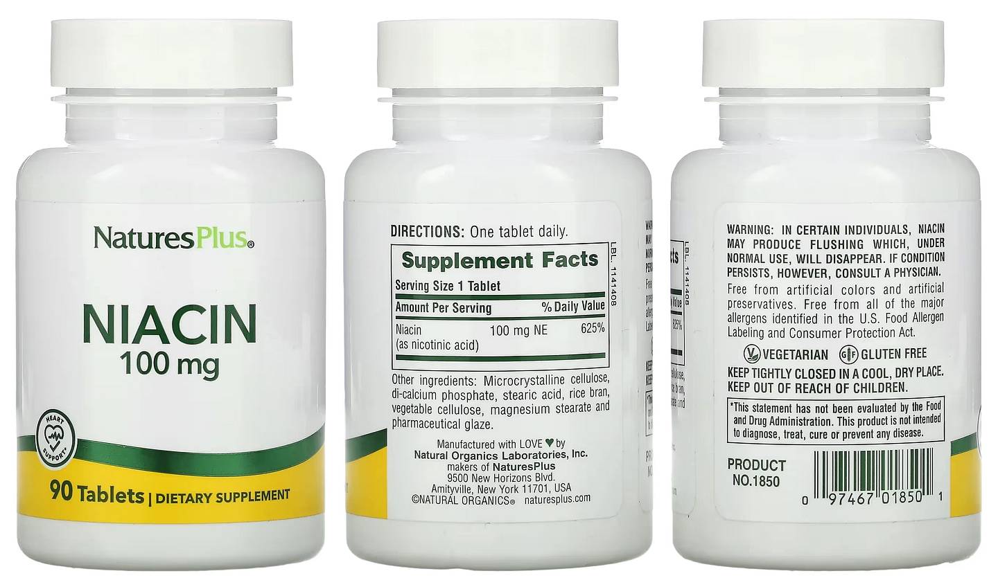 NaturesPlus, Niacin packaging