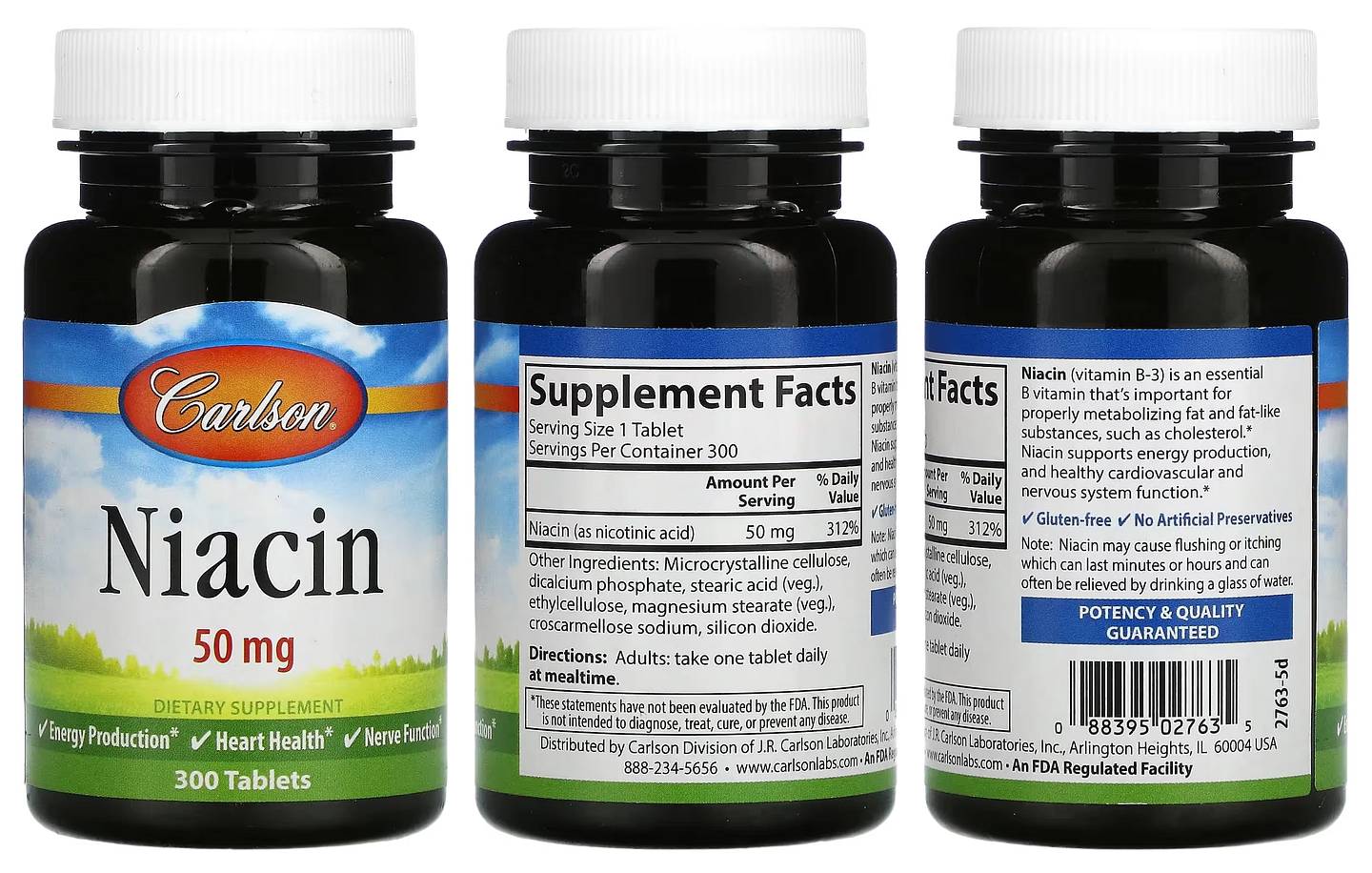 Carlson, Niacin packaging