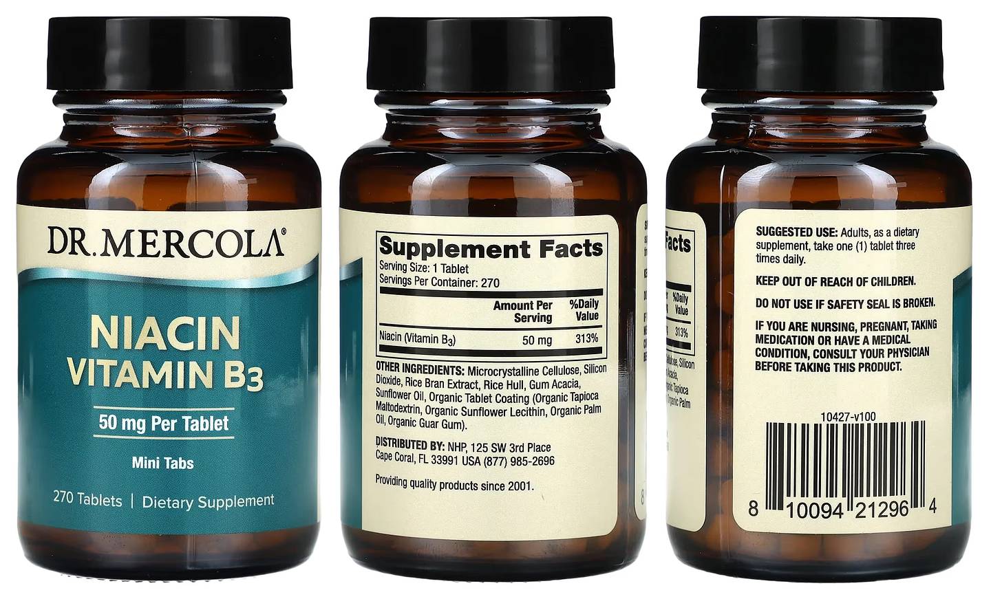 Dr. Mercola, Niacin packaging