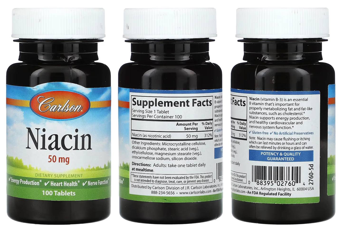 Carlson, Niacin packaging