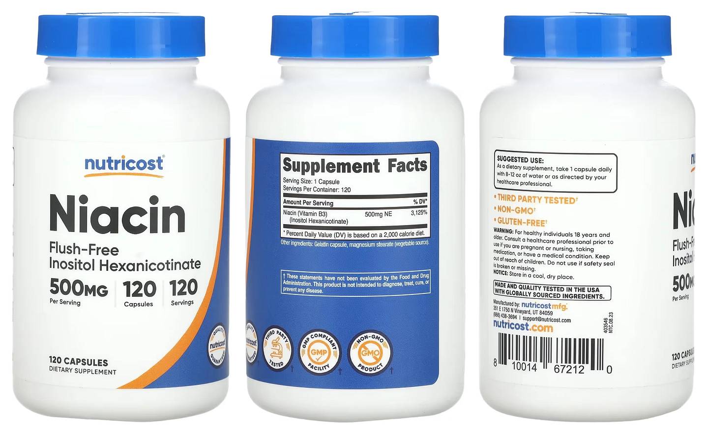 Nutricost, Niacin packaging