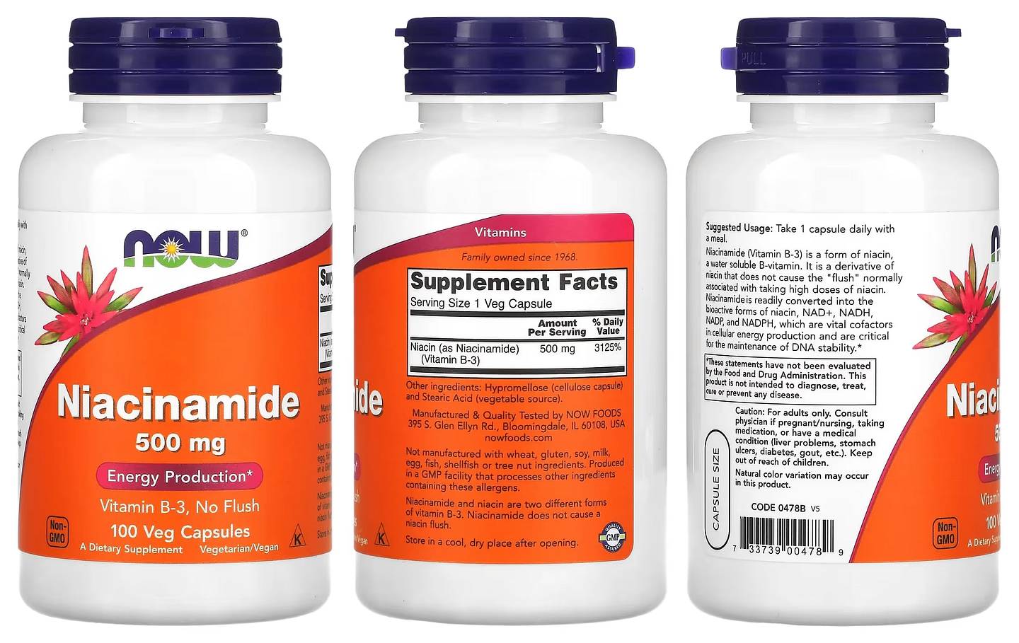 NOW Foods, Niacinamide packaging