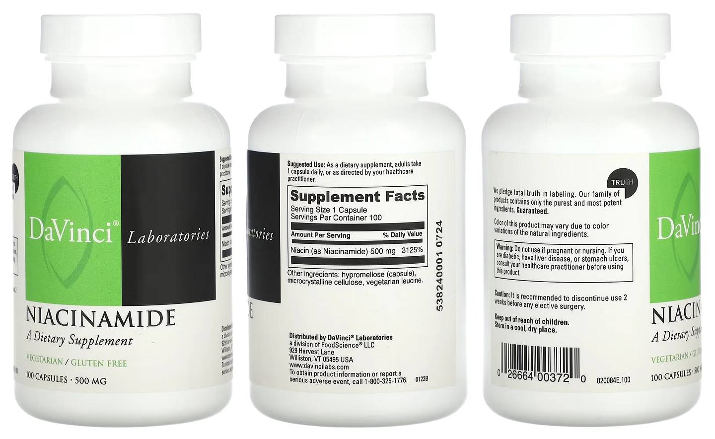 DaVinci Laboratories of Vermont, Niacinamide packaging