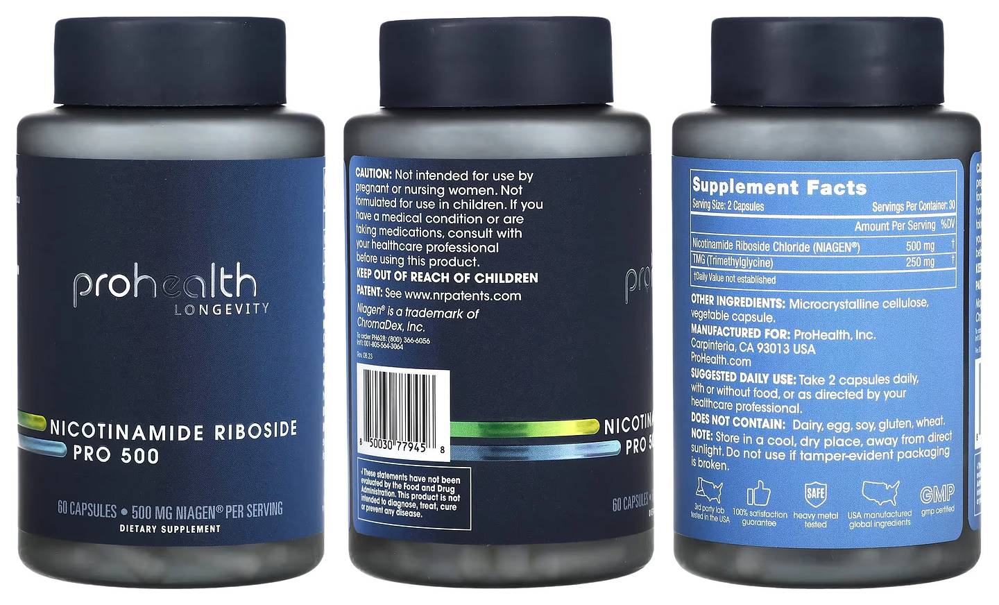 ProHealth Longevity, Nicotinamide Riboside Pro 500 packaging