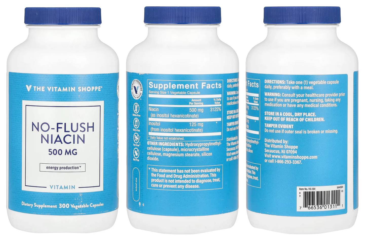 The Vitamin Shoppe, No-Flush Niacin packaging