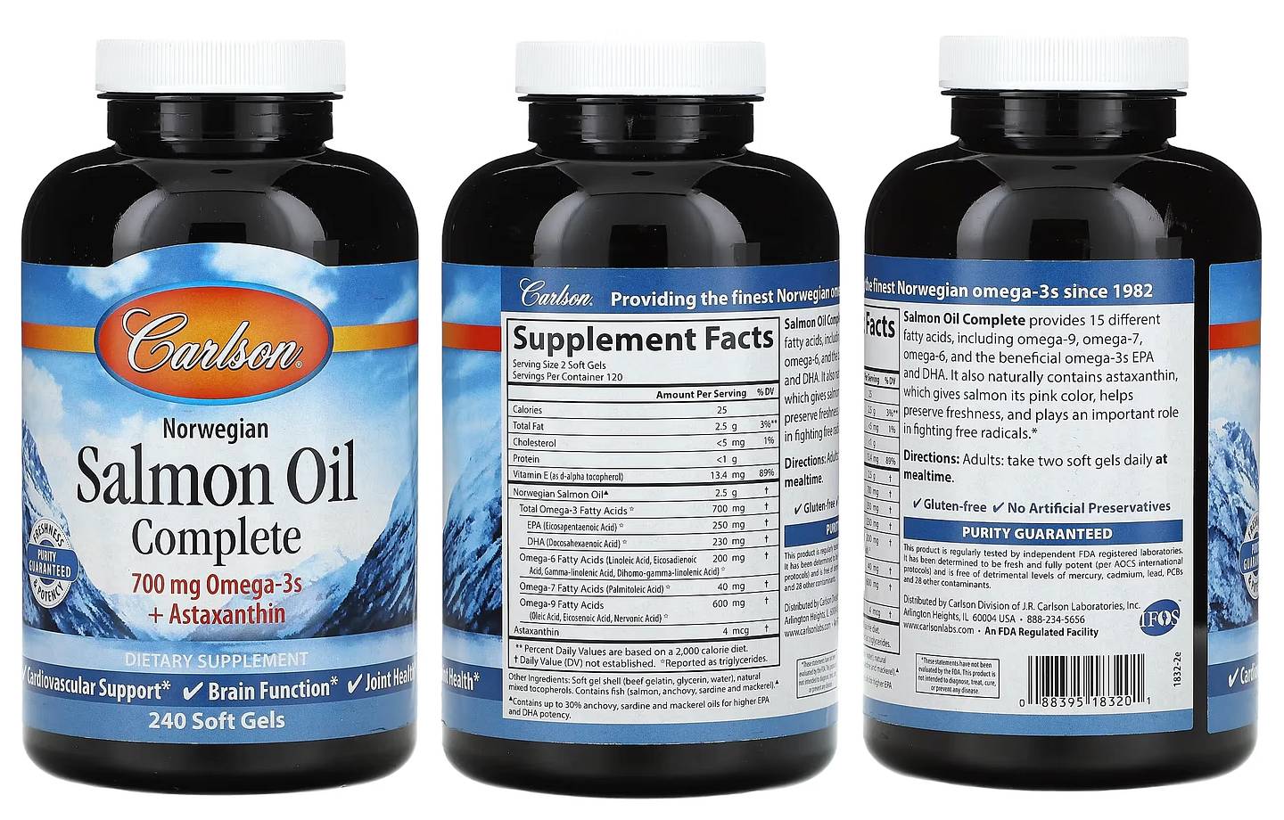 Carlson, Norwegian Salmon Oil Complete packaging