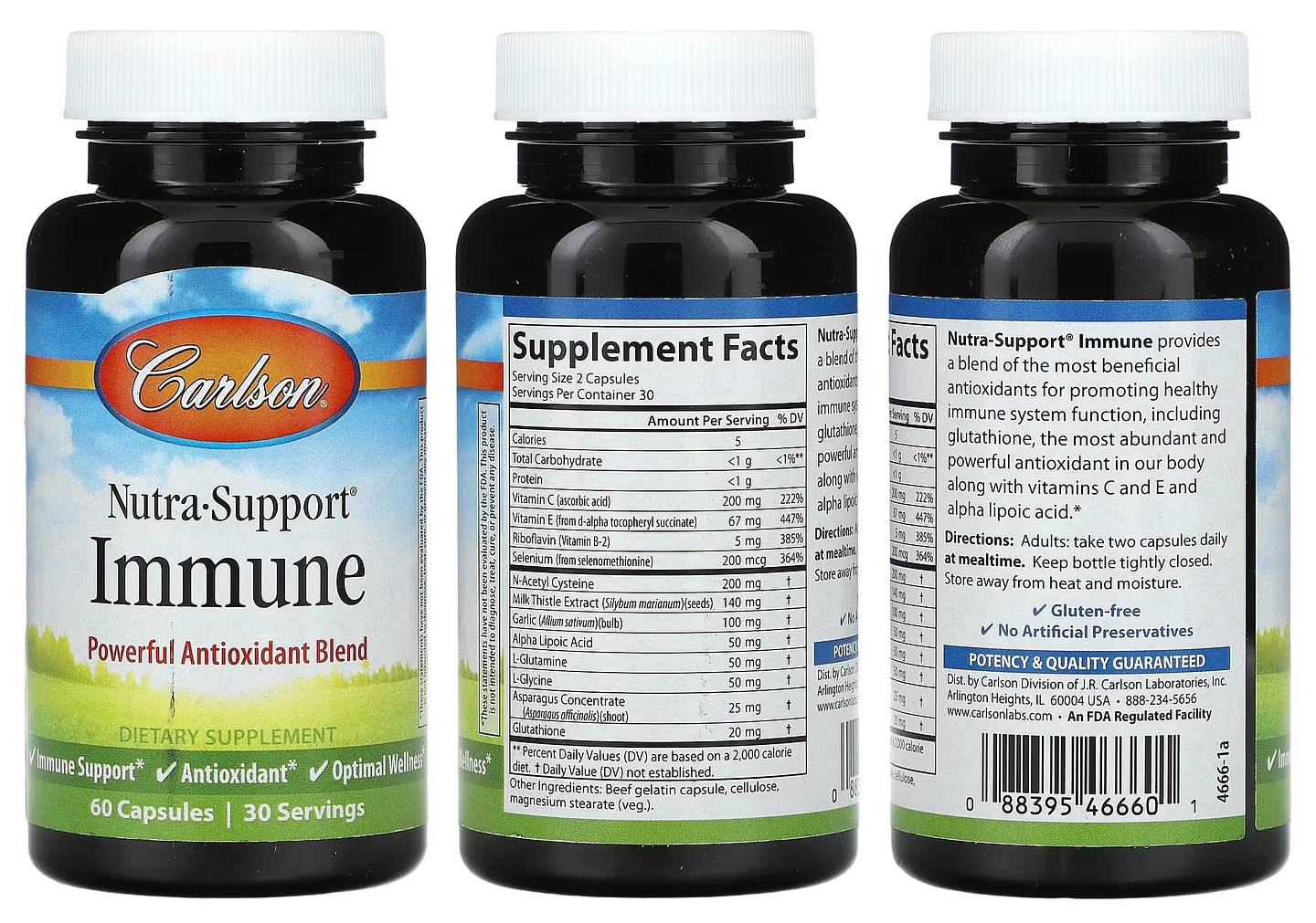 Carlson, Nutra-Support Immune packaging