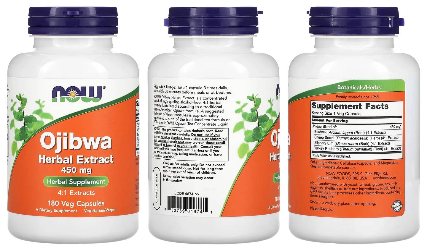 NOW Foods, Ojibwa Herbal Extract packaging