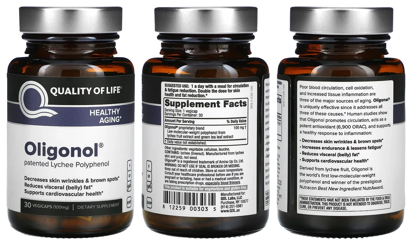 Quality of Life Labs, Oligonol packaging