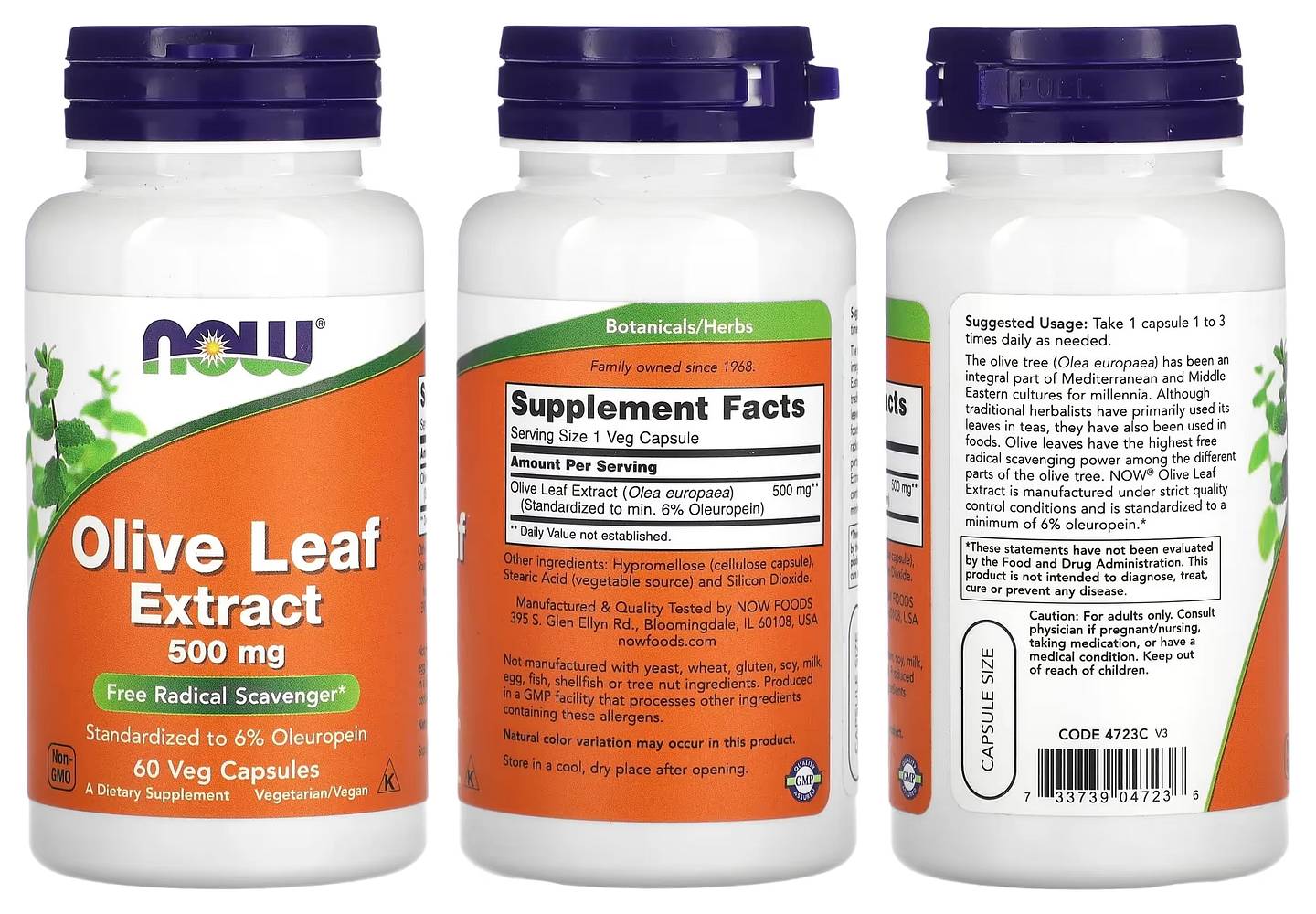 NOW Foods, Olive Leaf Extract packaging