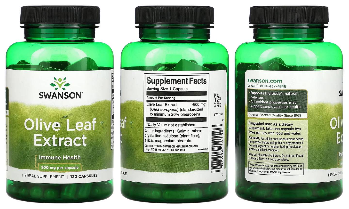 Swanson, Olive Leaf Extract packaging