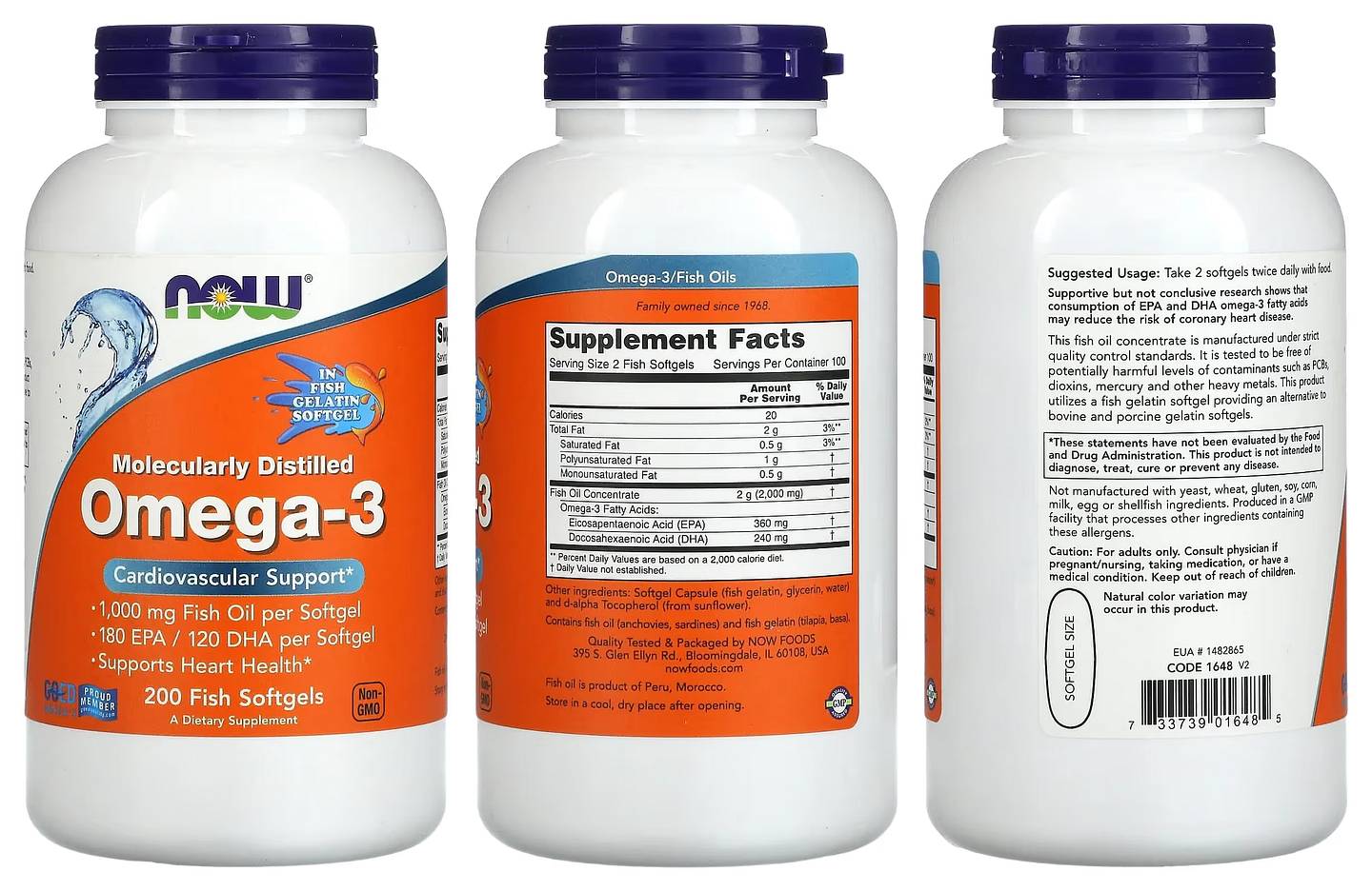 NOW Foods, Omega-3 packaging