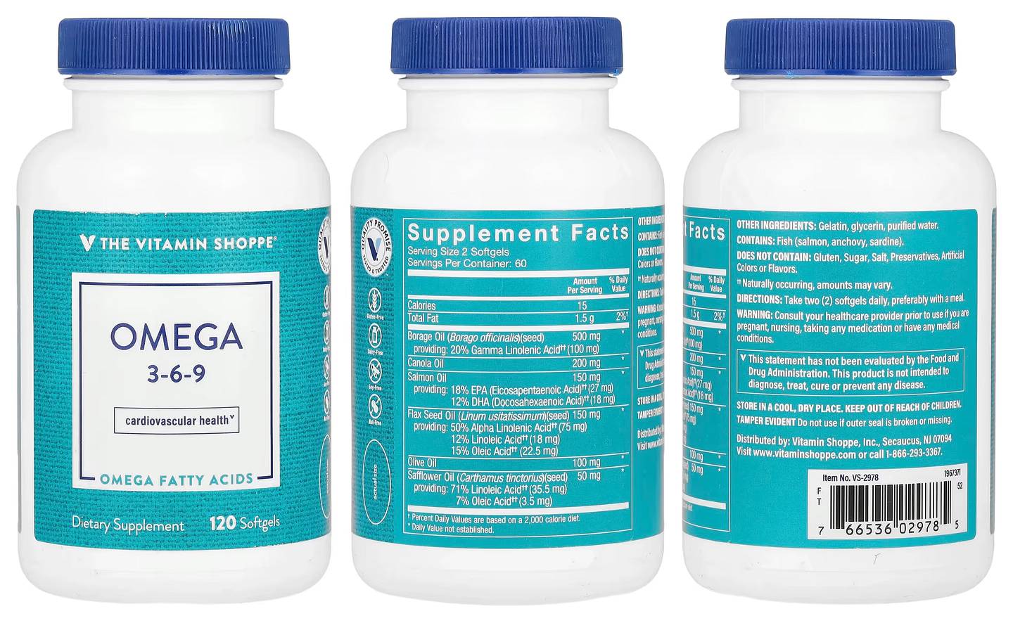 The Vitamin Shoppe, Omega 3-6-9 packaging