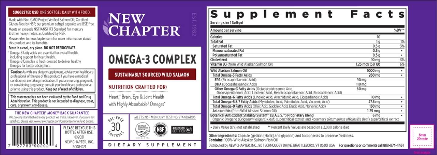 New Chapter, Omega-3 Complex label