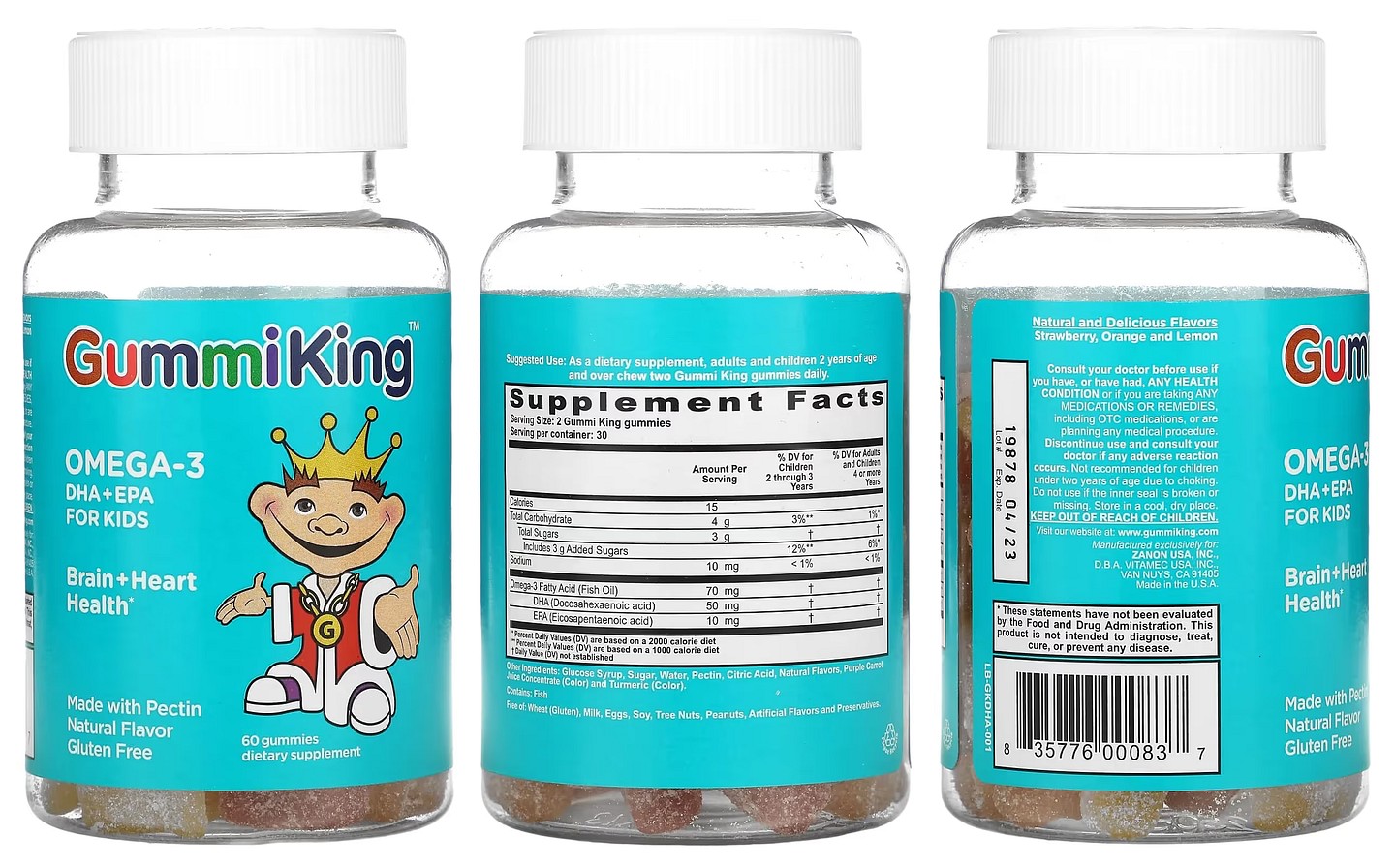 GummiKing, Omega-3 DHA + EPA for Kids packaging