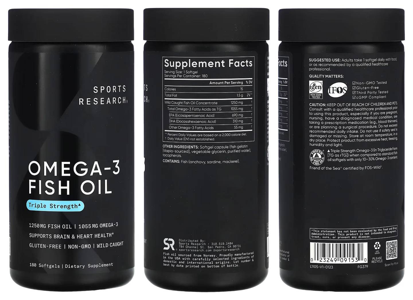 Sports Research, Omega-3 Fish Oil packaging