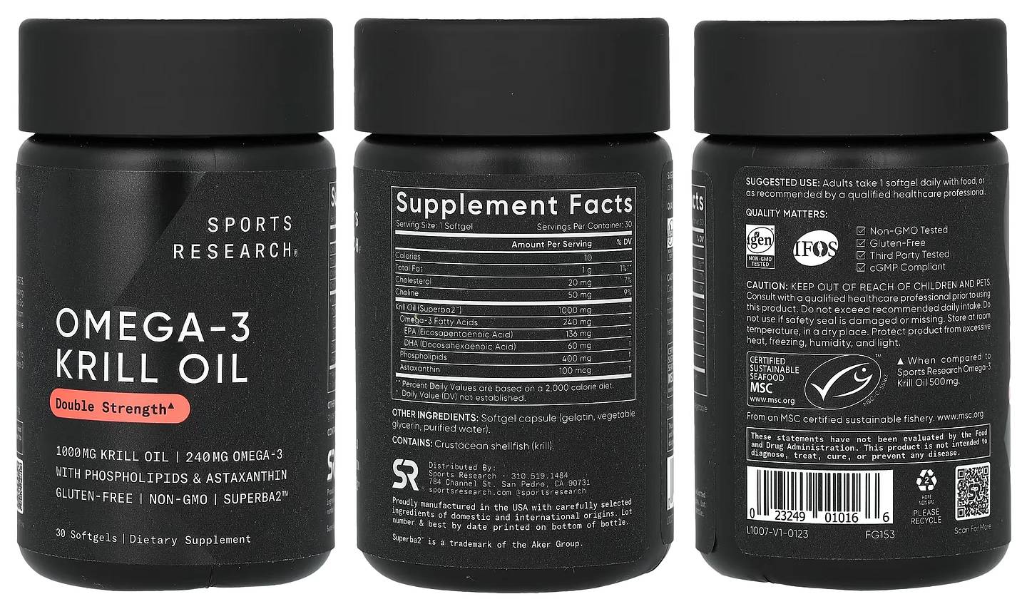 Sports Research, Omega-3 Krill Oil packaging