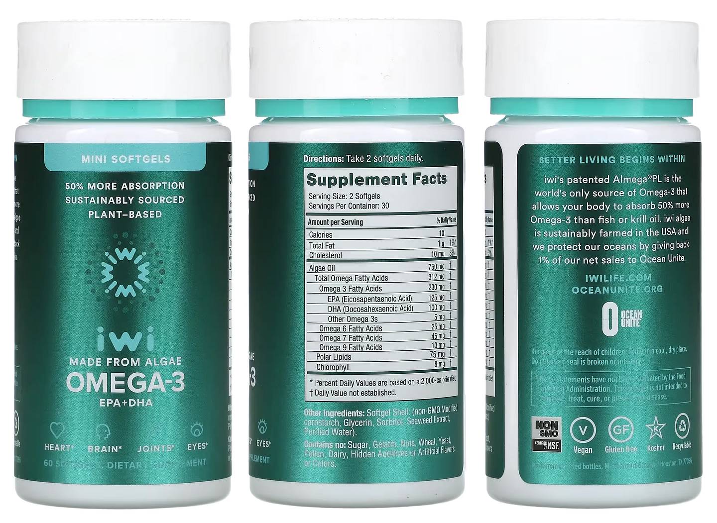 iWi, Omega-3 Mini EPA + DHA packaging
