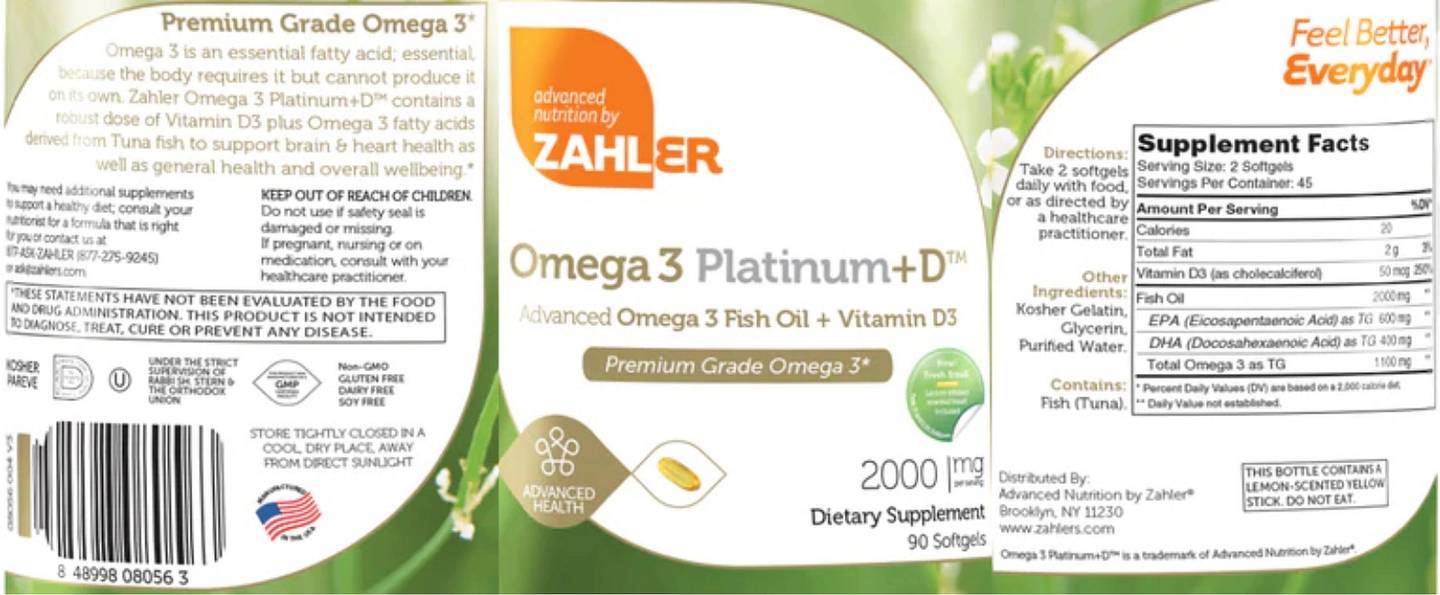 Zahler, Omega 3 Platinum+D label