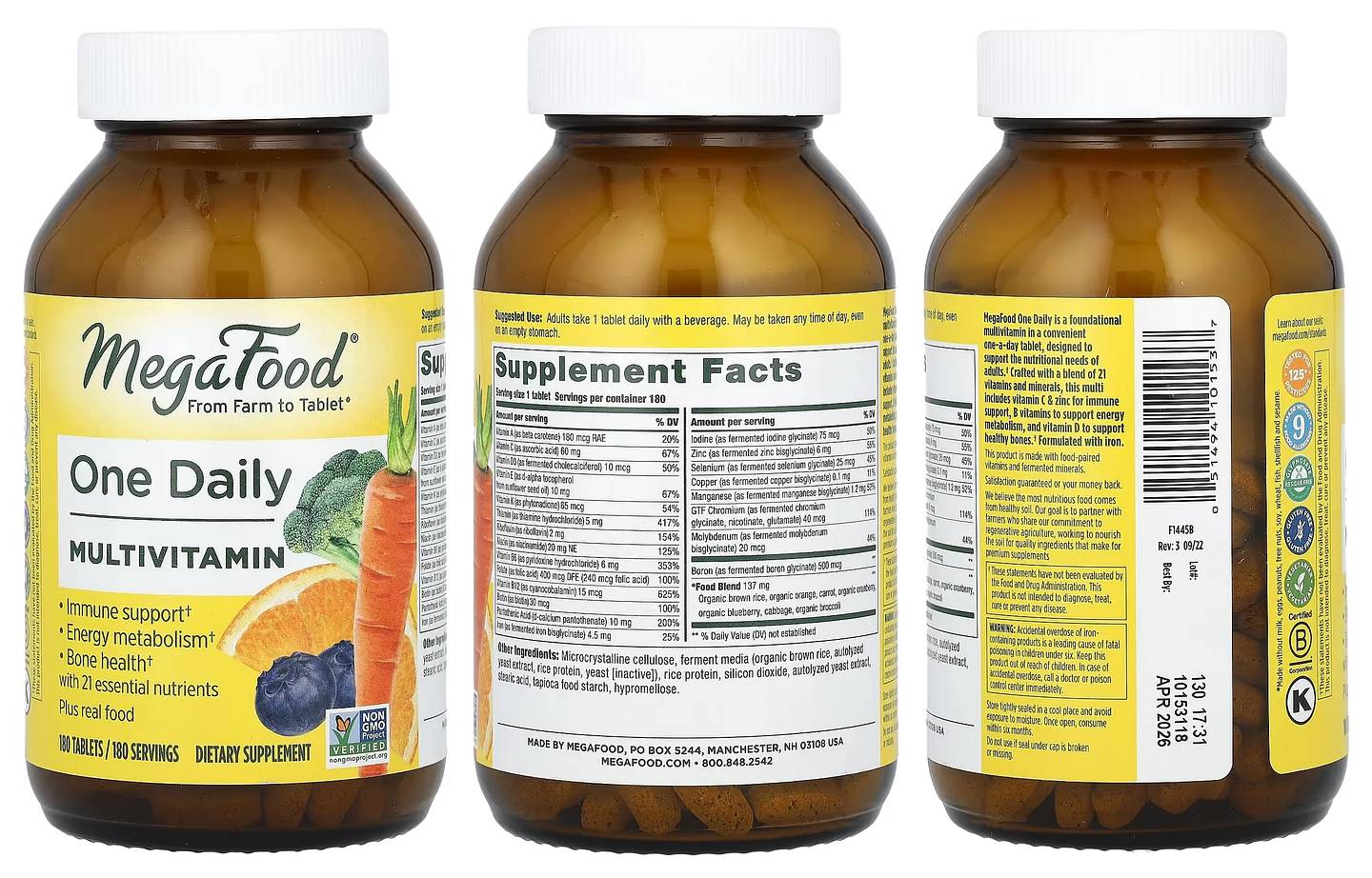 MegaFood, One Daily Multivitamin packaging