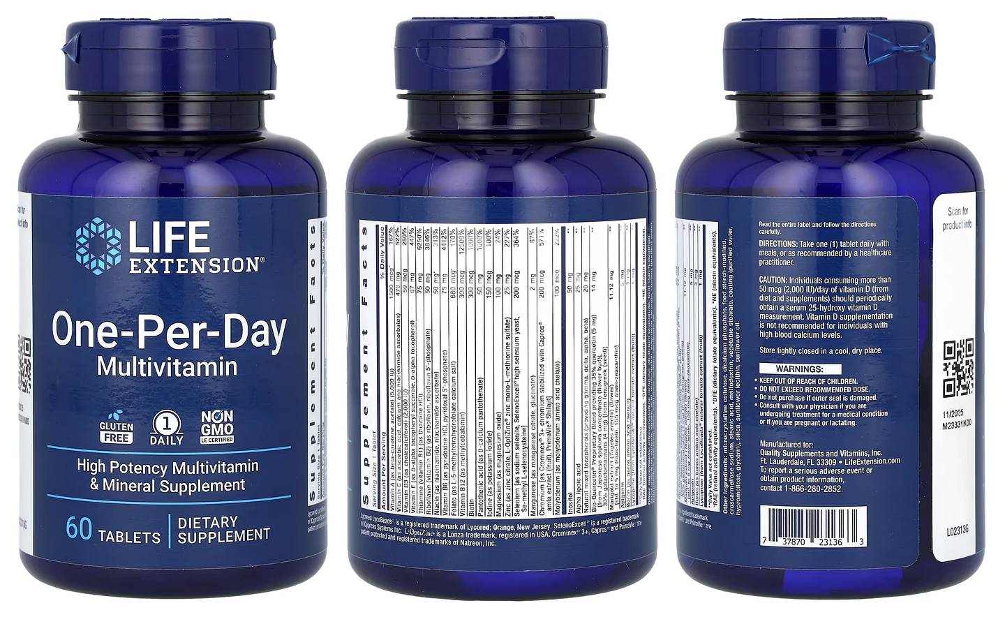 Life Extension, One-Per-Day Multivitamin packaging