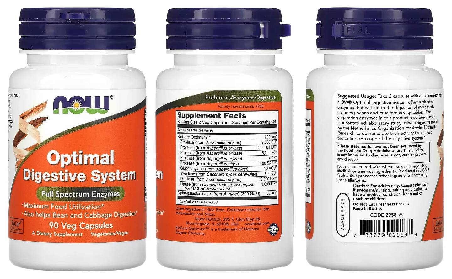 NOW Foods, Optimal Digestive System packaging