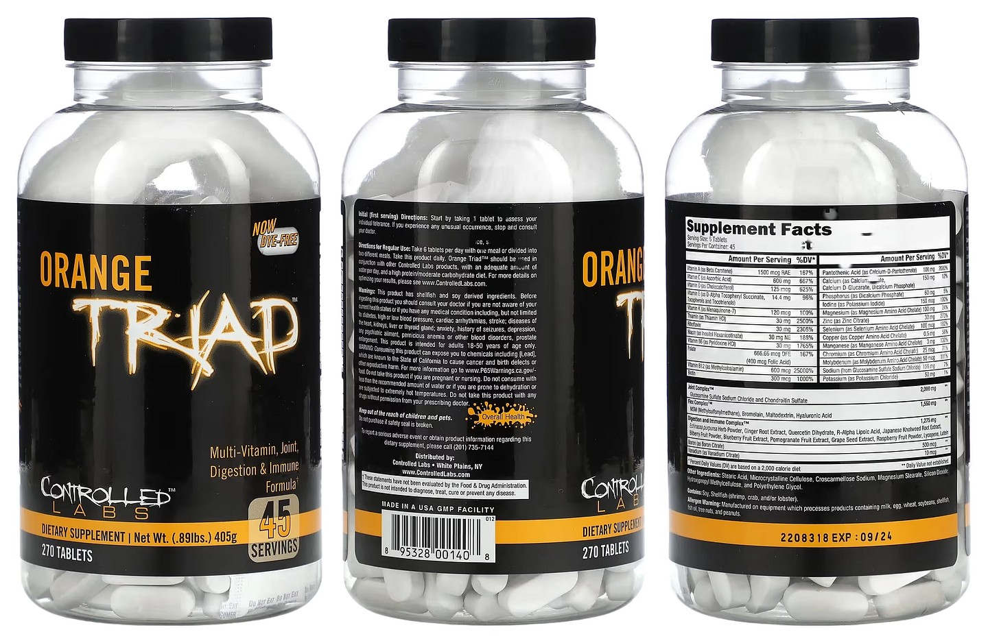 Controlled Labs, Orange Triad packaging