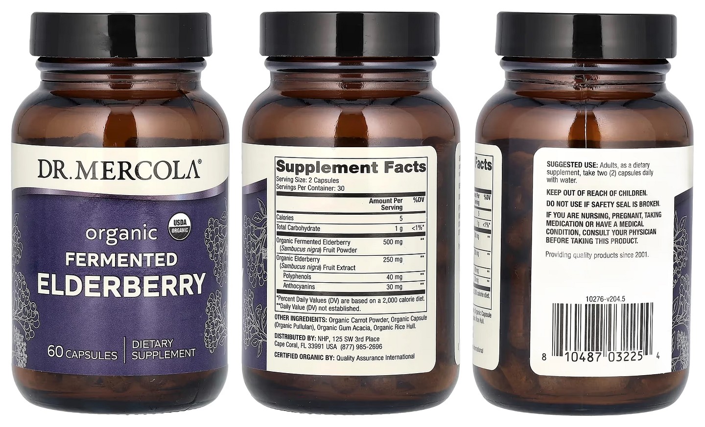 Dr. Mercola, Organic Fermented Elderberry packaging