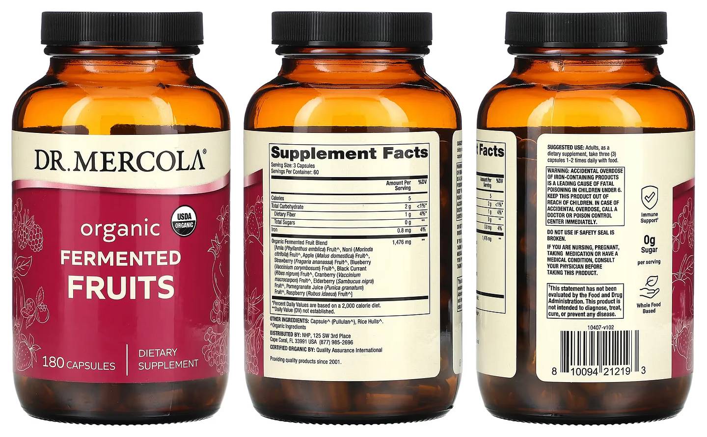 Dr. Mercola, Organic Fermented Fruits packaging