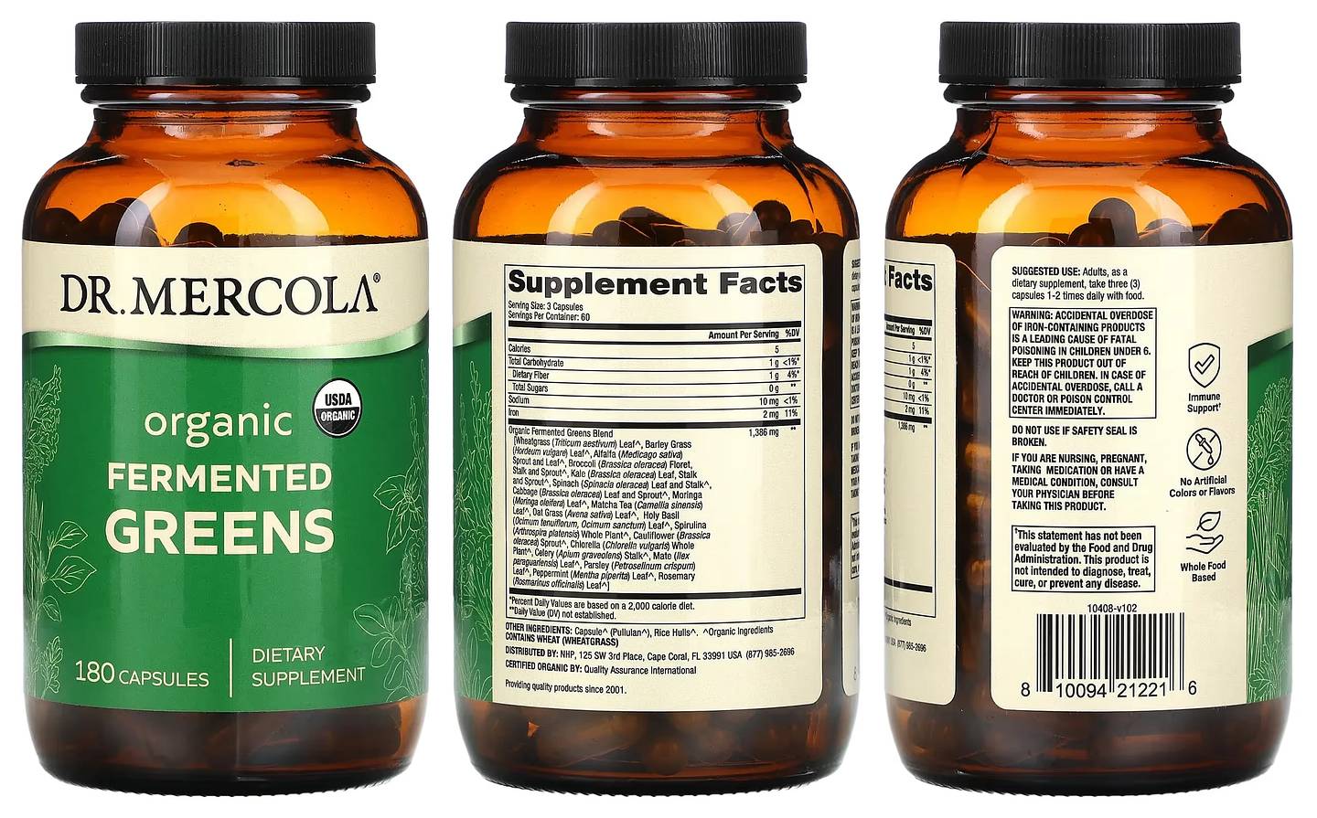 Dr. Mercola, Organic Fermented Greens packaging