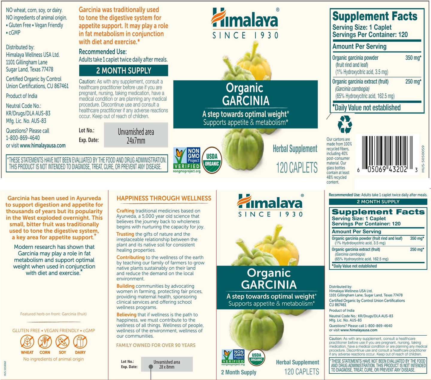 Himalaya, Organic Garcinia label