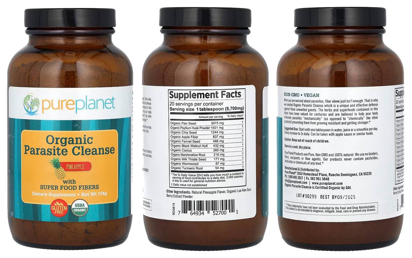 Pure Planet, Organic Parasite Cleanse packaging