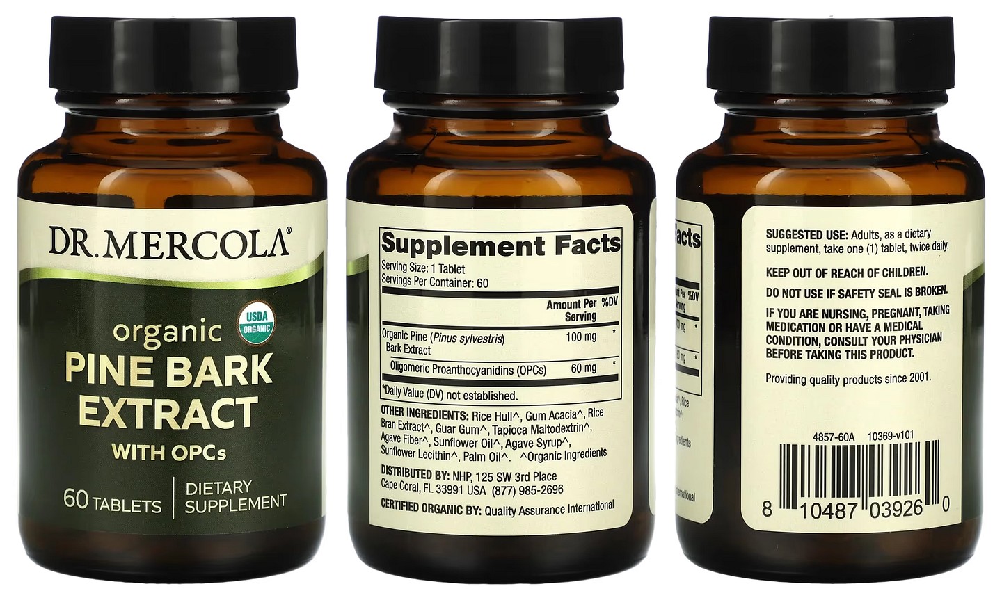 Dr. Mercola, Organic Pine Bark Extract with OPCs packaging