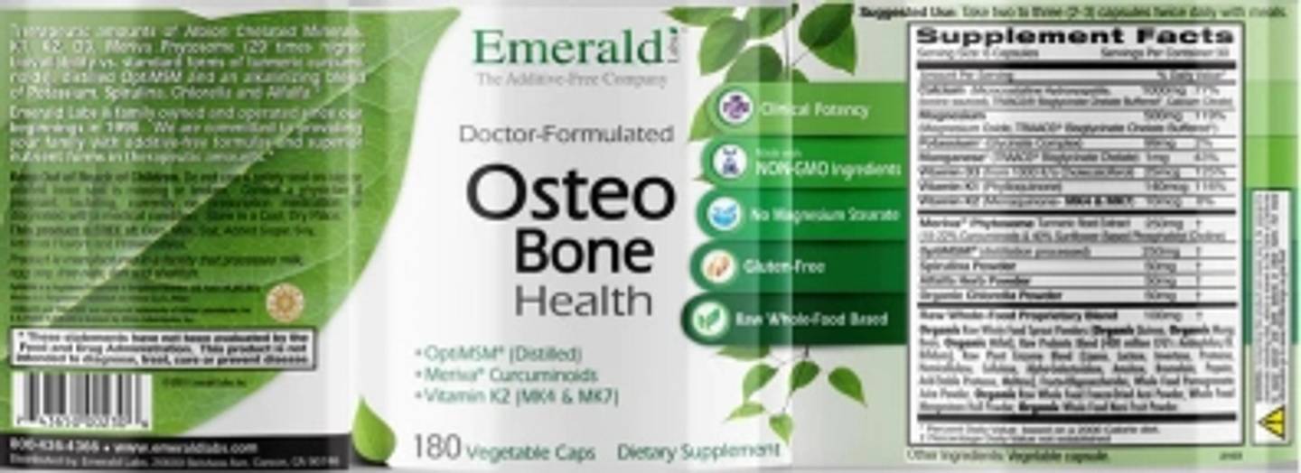 Emerald Laboratories, Osteo Bone Health label