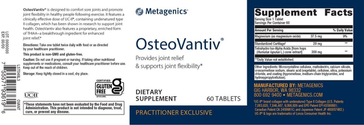 Metagenics, OsteoVantiv label