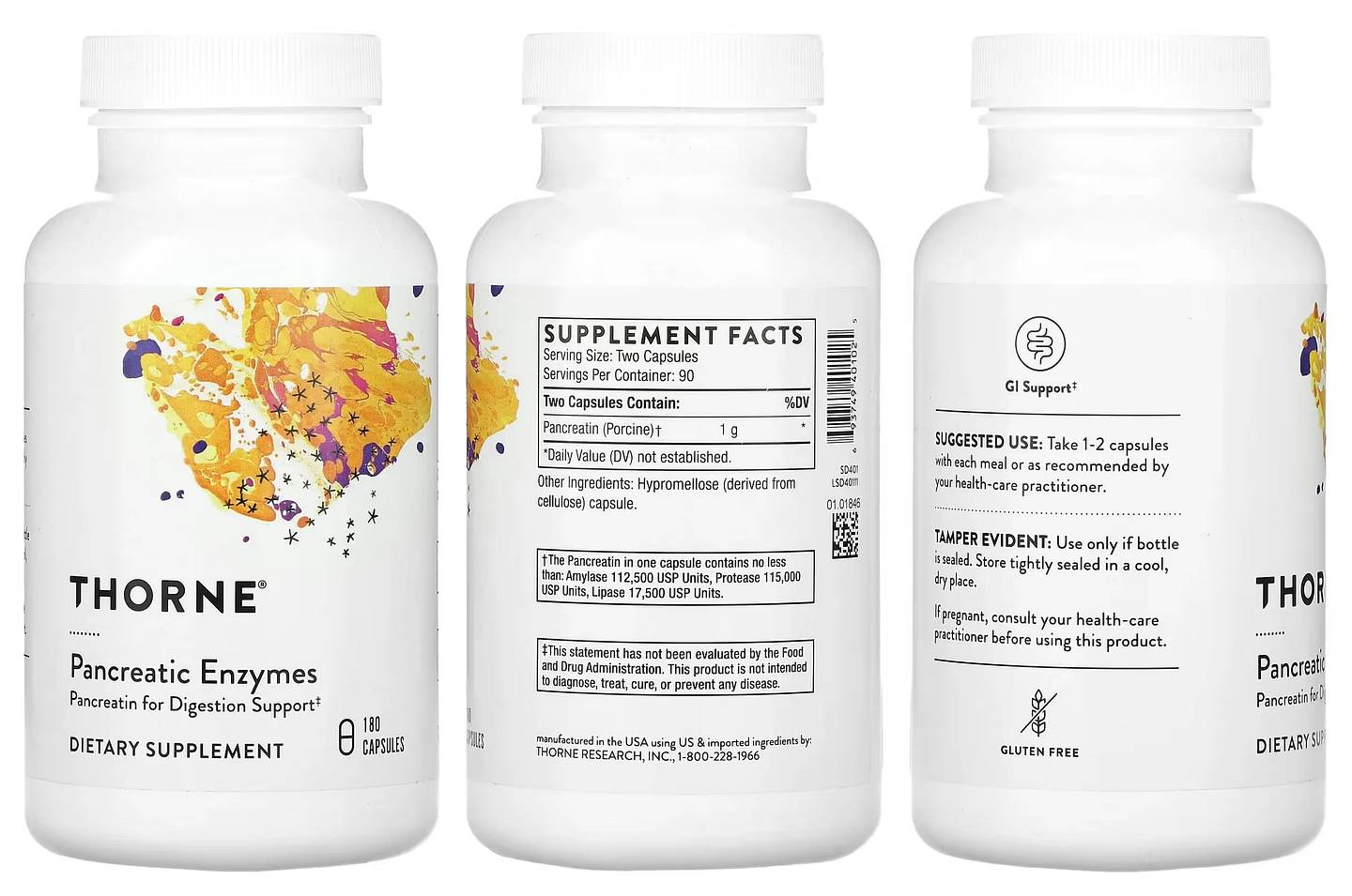 Thorne, Pancreatic Enzymes packaging