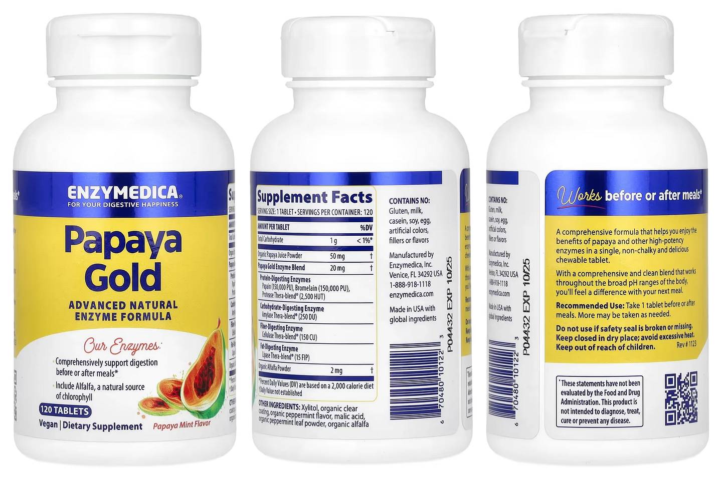 Enzymedica, Papaya Gold packaging