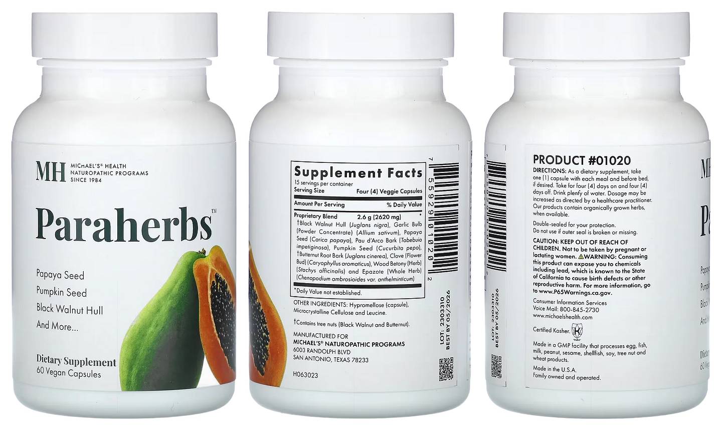 Michael's Naturopathic, Paraherbs packaging