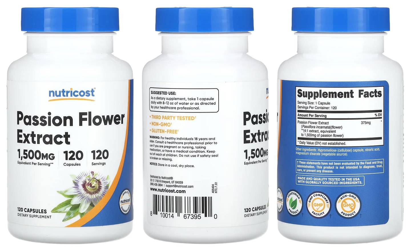 Nutricost, Passion Flower Extract packaging